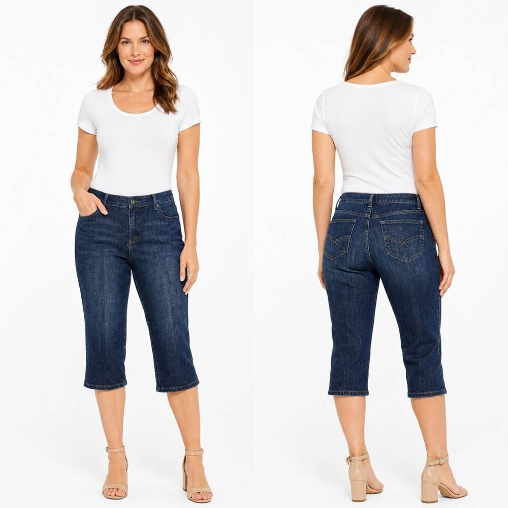 Chico's Platinum Size 1 (8) Ultimate Fit Crop Slim Fit Jean